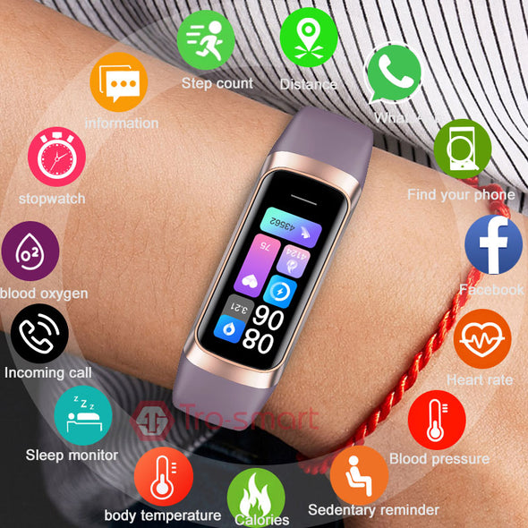 2022 Temperature AMOLED Smart Barcelet Fitness Sports Smart Band Waterproof Men WomenSmartband For Android IOS Smart Wristband