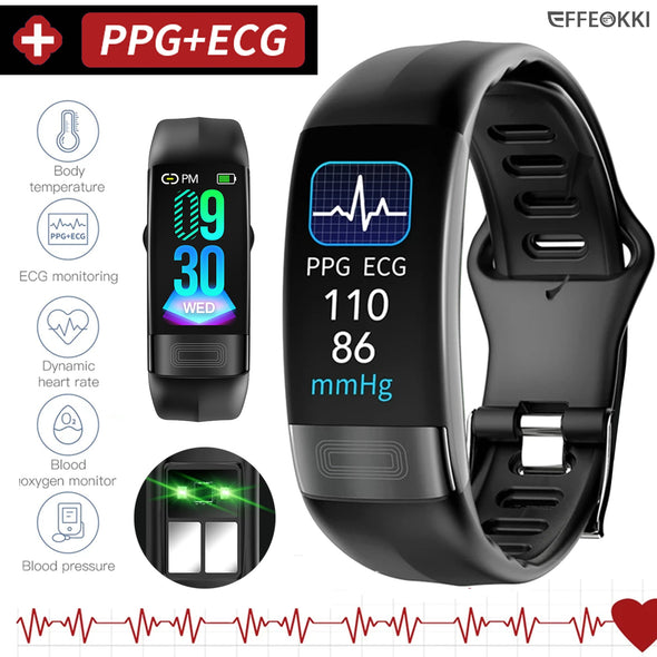 2023 EKG PPG Spo2 Smart Bracelet Watch Medical Health ECC Fitness Tracker for Men Women Calorie Blood Pressure Smartwatch