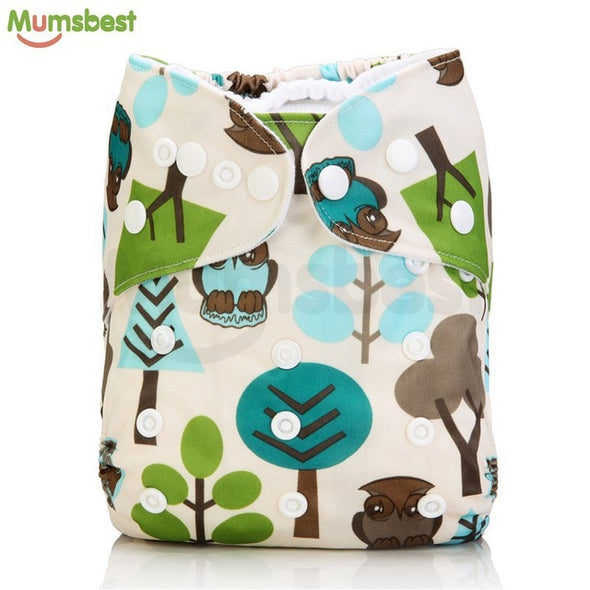 [Mumsbest] 2017 Washable Baby Cloth Diaper Cover Waterproof Cartoon Owl Baby Diapers Reusable Cloth Nappy Suit 0-2years 3-13kg