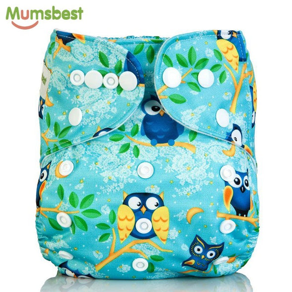 [Mumsbest] 2017 Washable Baby Cloth Diaper Cover Waterproof Cartoon Owl Baby Diapers Reusable Cloth Nappy Suit 0-2years 3-13kg