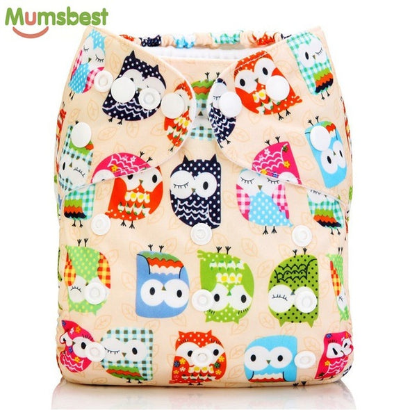 [Mumsbest] New Baby Washable Cloth Diaper Cover Cartoon Animal Adjustable Nappy Reusable Cloth Diapers Available 0-2years 3-13kg