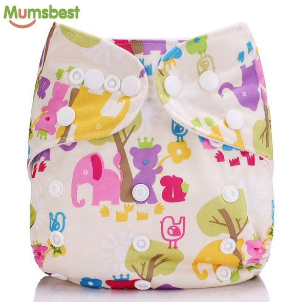 [Mumsbest] New Baby Washable Cloth Diaper Cover Cartoon Animal Adjustable Nappy Reusable Cloth Diapers Available 0-2years 3-13kg