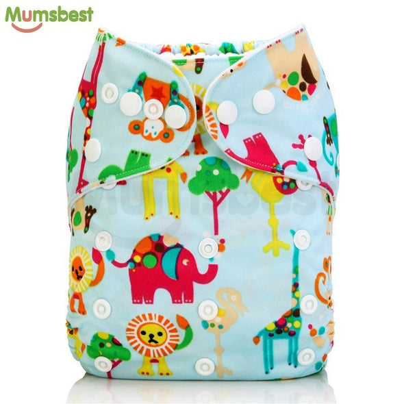 [Mumsbest] New Baby Washable Cloth Diaper Cover Cartoon Animal Adjustable Nappy Reusable Cloth Diapers Available 0-2years 3-13kg