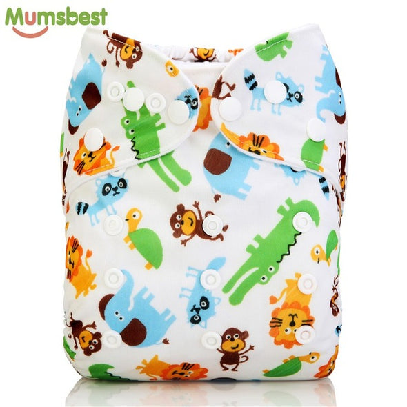 [Mumsbest] New Baby Washable Cloth Diaper Cover Cartoon Animal Adjustable Nappy Reusable Cloth Diapers Available 0-2years 3-13kg