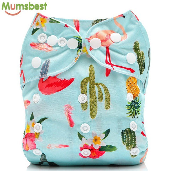 [Mumsbest] New Baby Washable Cloth Diaper Cover Cartoon Animal Adjustable Nappy Reusable Cloth Diapers Available 0-2years 3-13kg