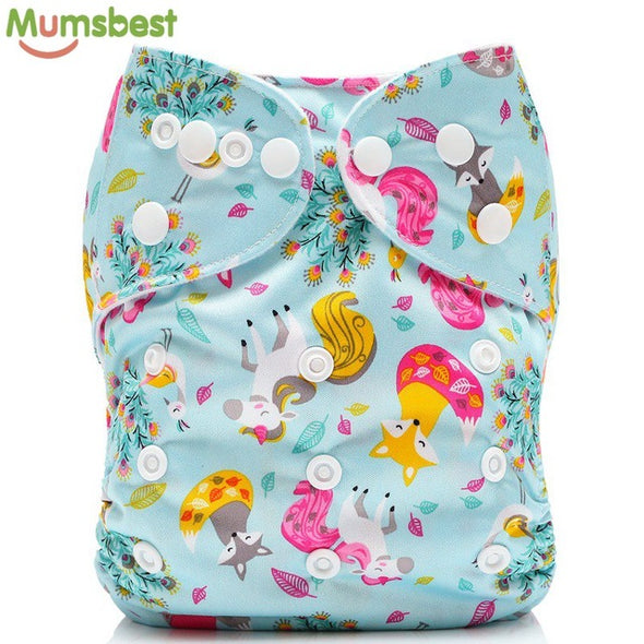 [Mumsbest] New Baby Washable Cloth Diaper Cover Cartoon Animal Adjustable Nappy Reusable Cloth Diapers Available 0-2years 3-13kg