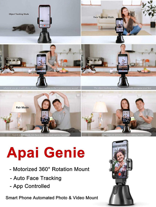 Selfie Stick 360° Rotation Auto Face Object Tracking Phone Camera Holder